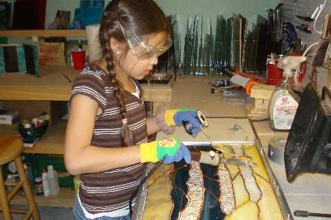 A budding stained glass artist